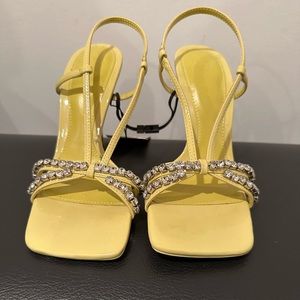 Zara rhinestone lime green heels